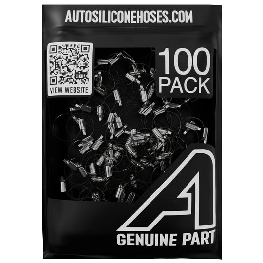 Worm Drive Hose Clip - 100 Pack Motor Vehicle Engine Parts Auto Silicone Hoses W4 Stainless Steel 9mm>12mm No